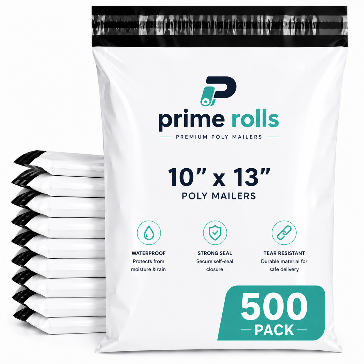 Prime Rolls Poly Mailers 10" x 13" – Self-Sealing