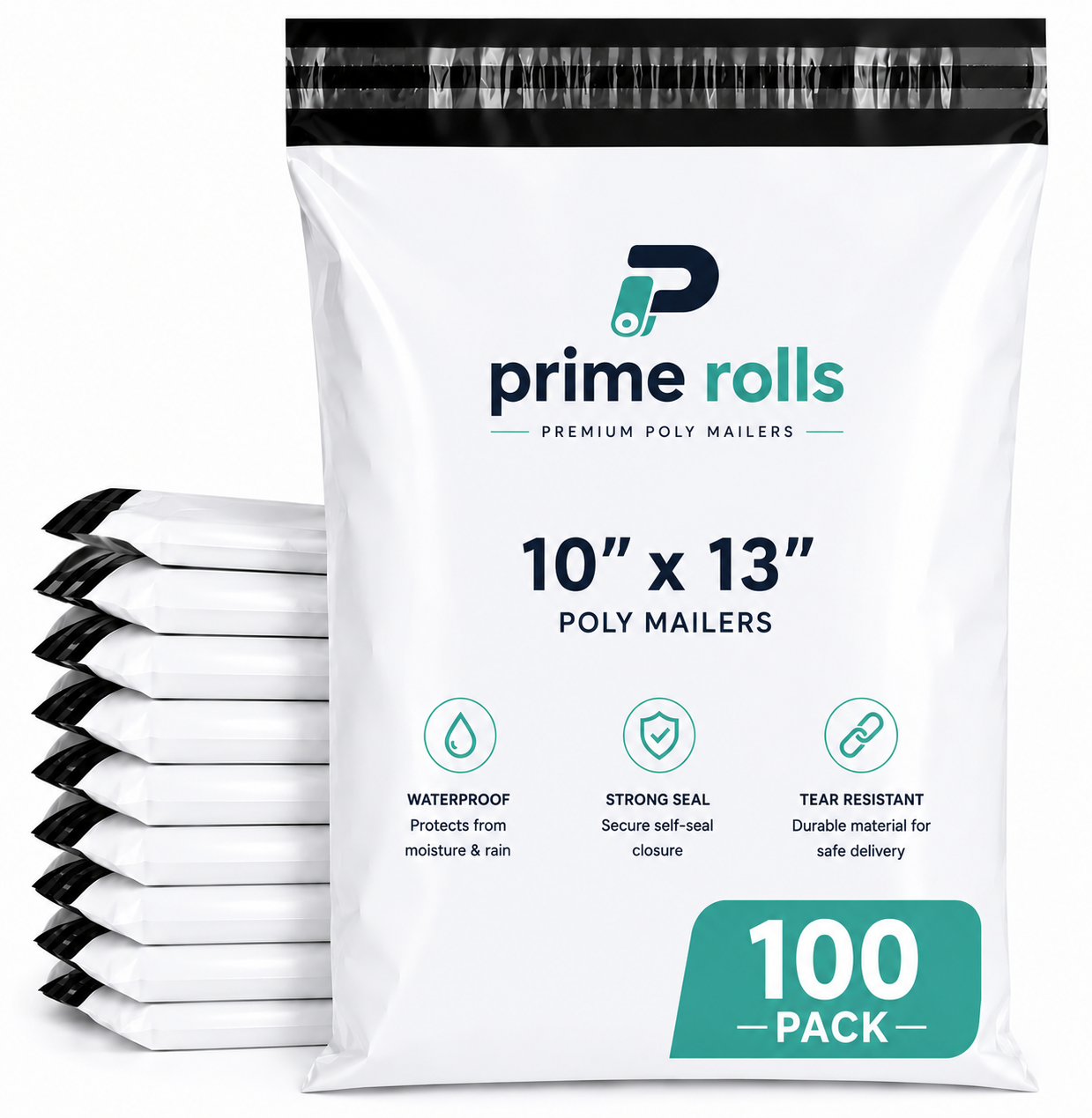 Prime Rolls Poly Mailers 10" x 13" – Self-Sealing