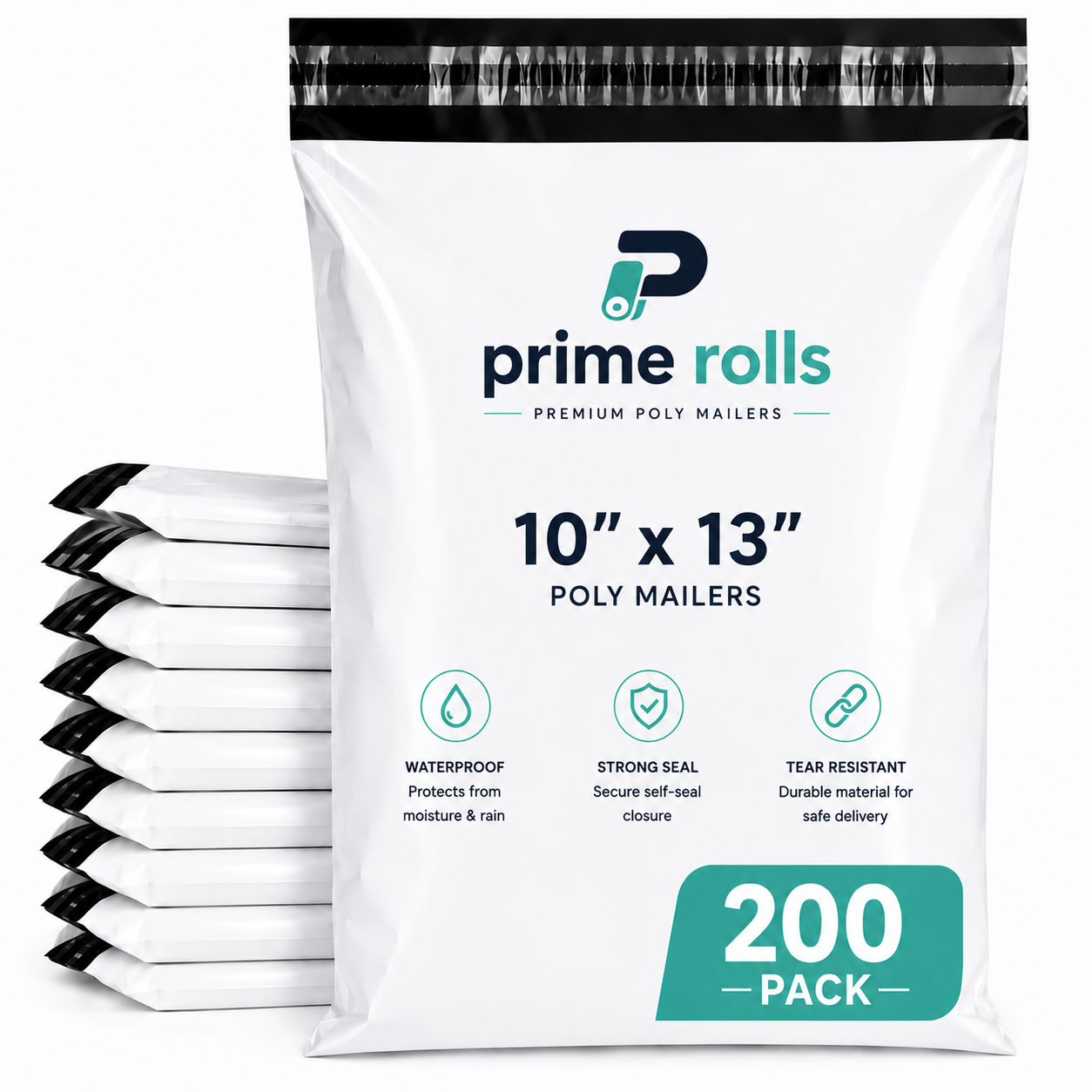 Prime Rolls Poly Mailers 10" x 13" – Self-Sealing