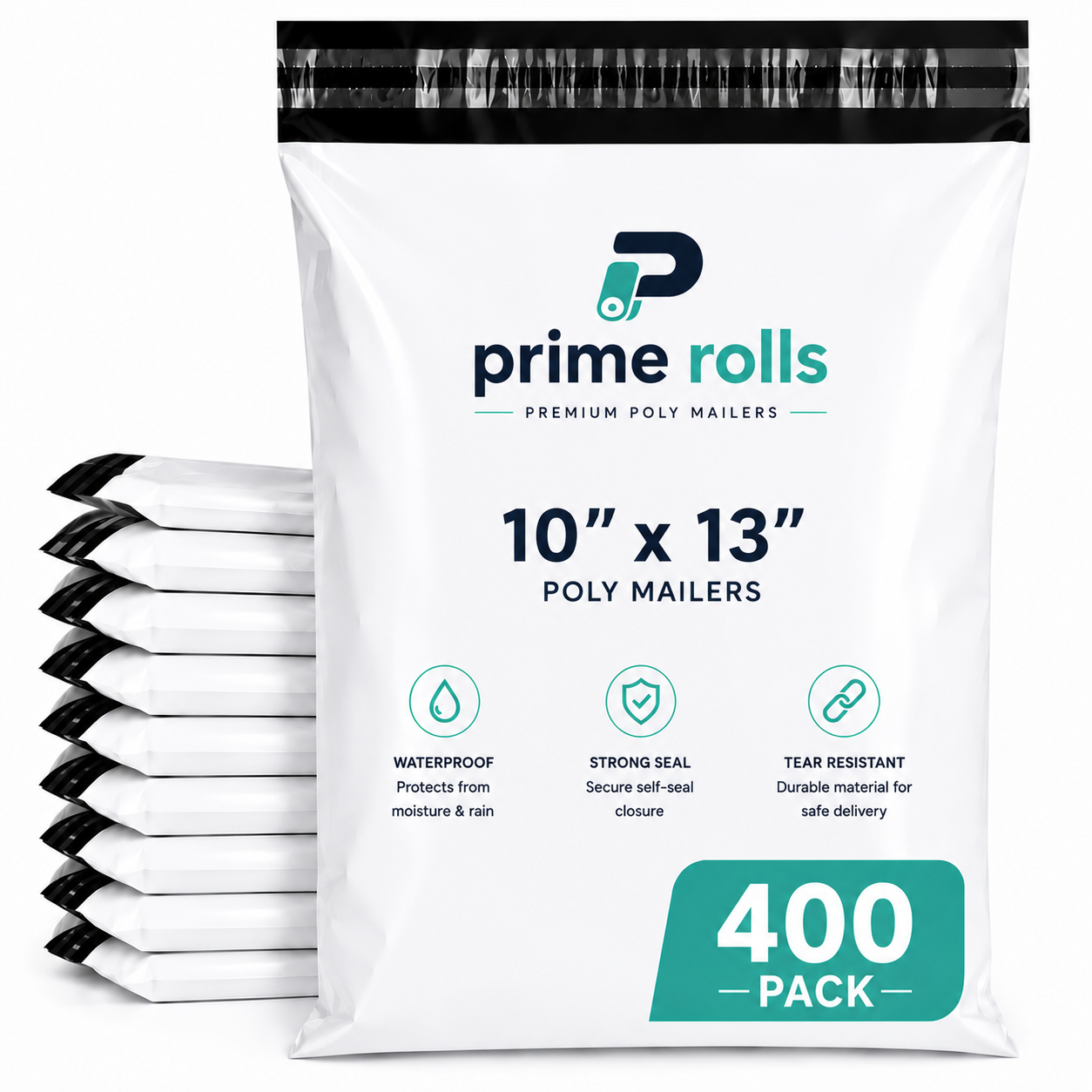 Prime Rolls Poly Mailers 10" x 13" – Self-Sealing