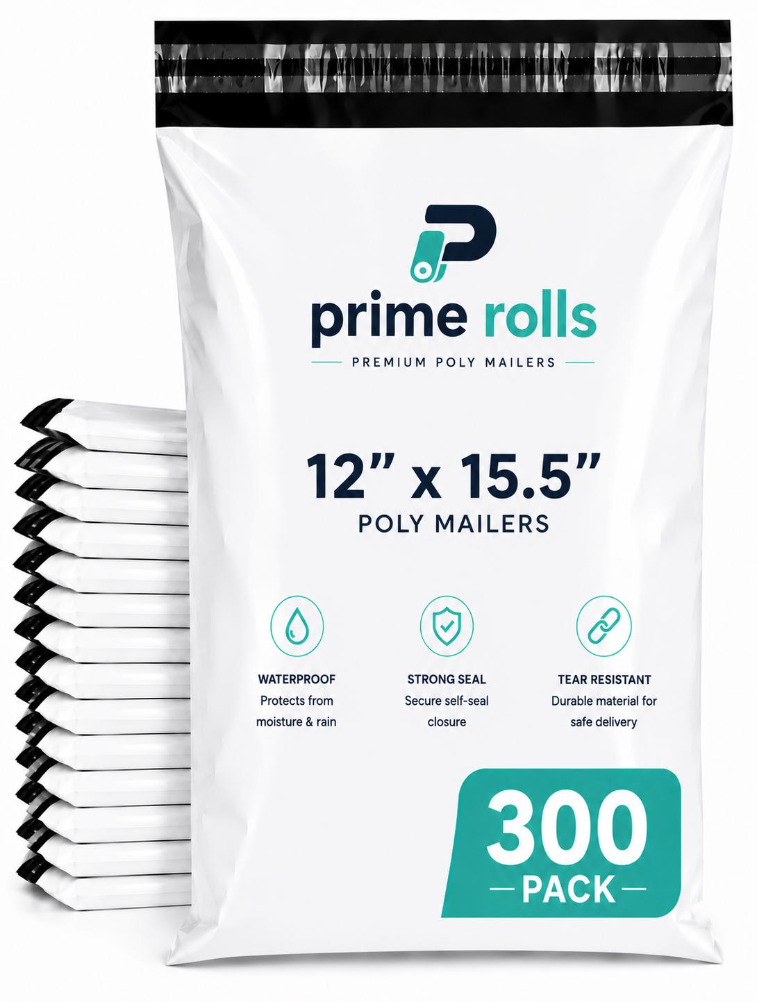 Prime Rolls Poly Mailers 12" x 15.5" – Self-Sealing
