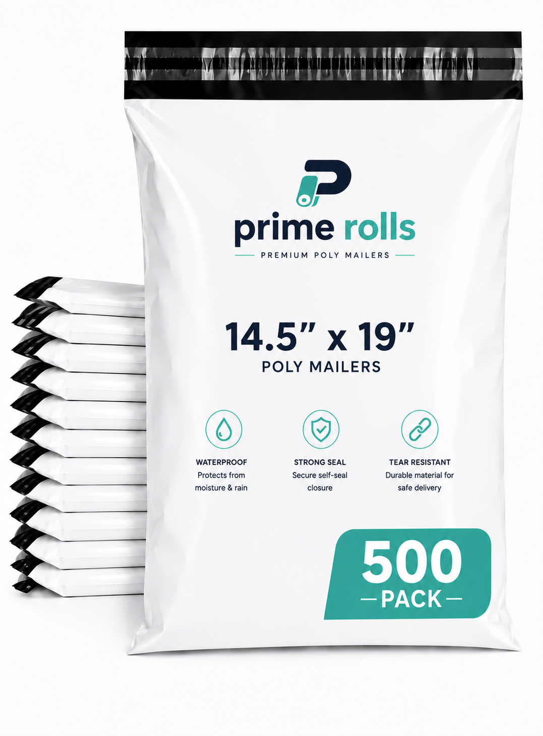 Prime Rolls Poly Mailers 14.5" x 19" – Self-Sealing