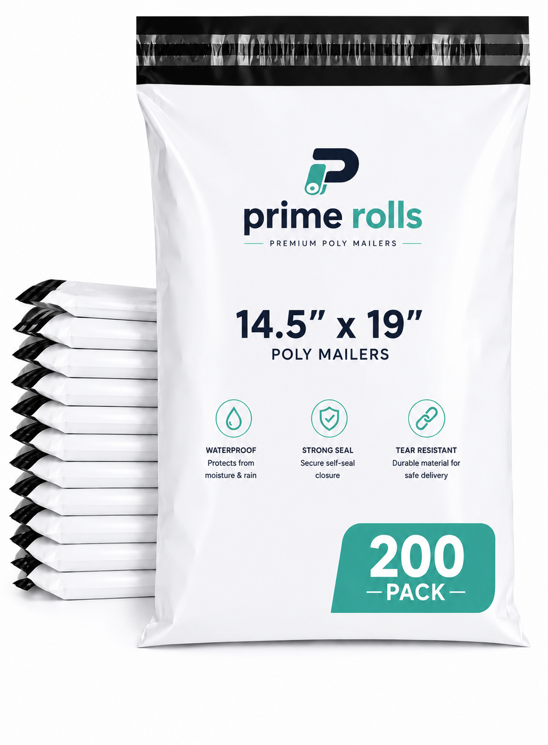 Prime Rolls Poly Mailers 14.5" x 19" – Self-Sealing