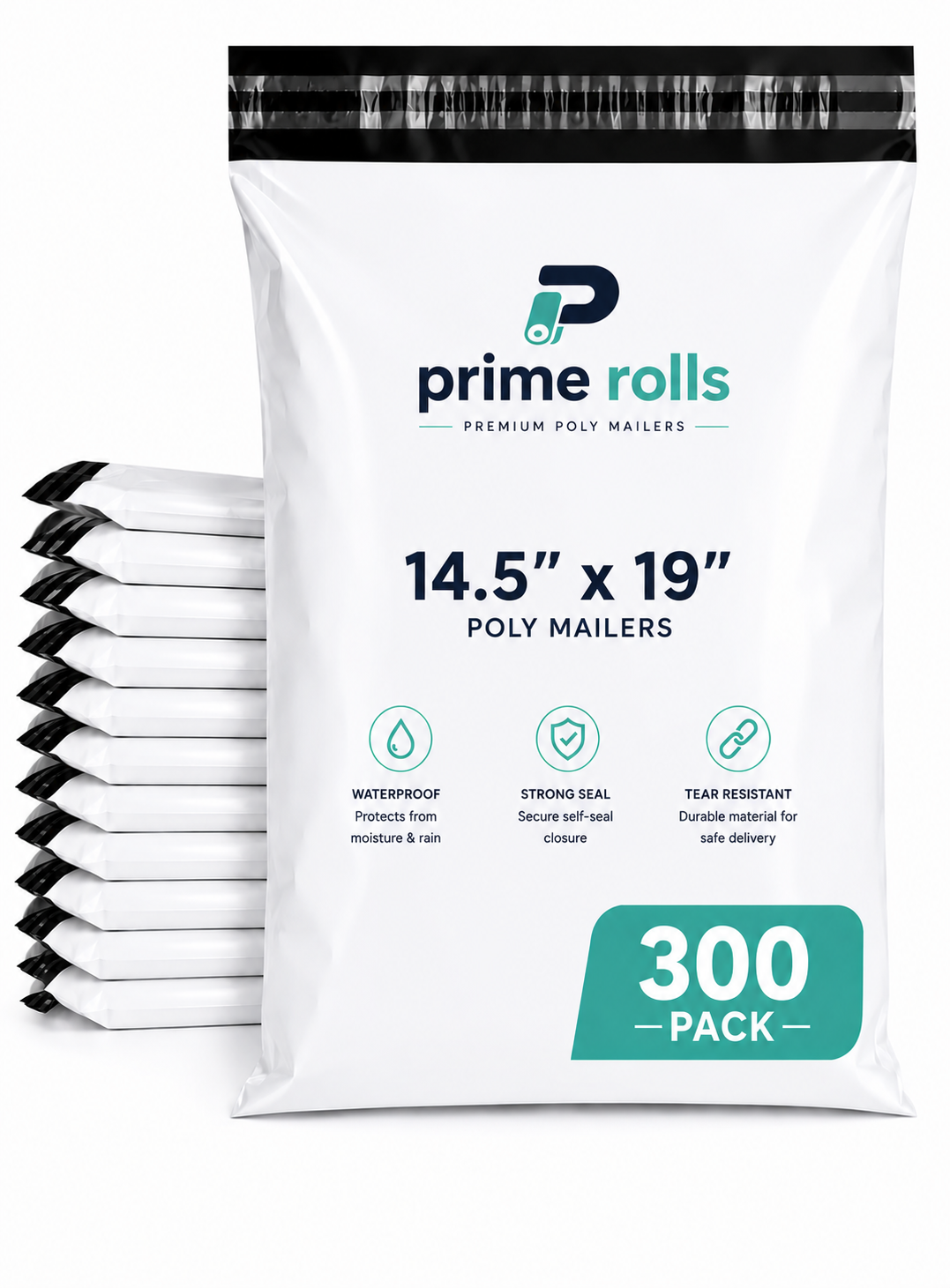 Prime Rolls Poly Mailers 14.5" x 19" – Self-Sealing