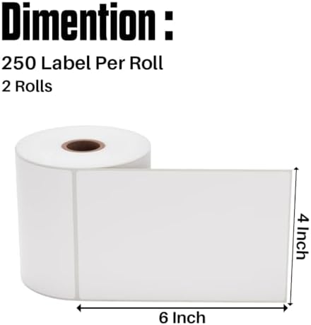 Prime Rolls 4x6 Direct Thermal Shipping Labels – 500 Count (Pack of 2)