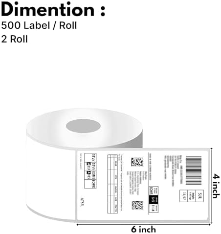 Prime Rolls 4x6 Direct Thermal Shipping Labels – 1000 Count (Pack of 2)