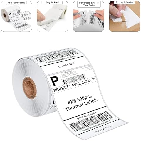 Prime Rolls 4x6 Direct Thermal Shipping Labels – 5000 Count (Pack of 10)