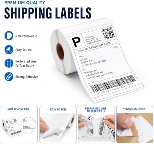 Prime Rolls 4x6 Direct Thermal Shipping Labels – 2500 Count (Pack of 10)