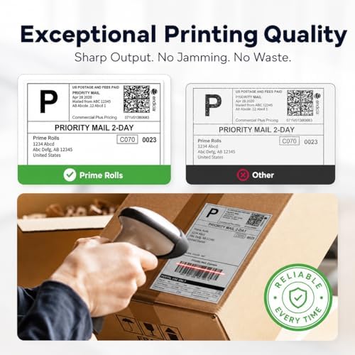 Prime Rolls 4x6 Direct Thermal Shipping Labels – 500 Count (Pack of 1)