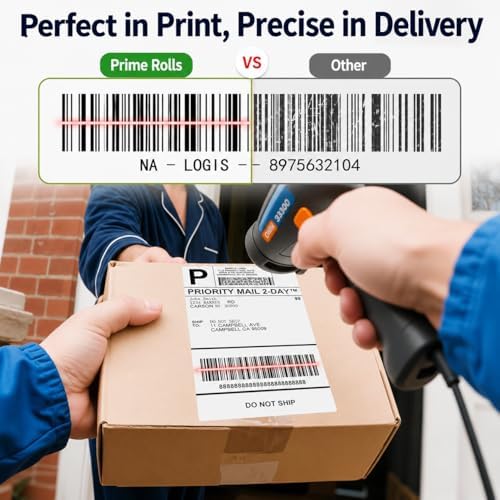 Prime Rolls 4x6 Direct Thermal Shipping Labels – 2500 Count (Pack of 10)
