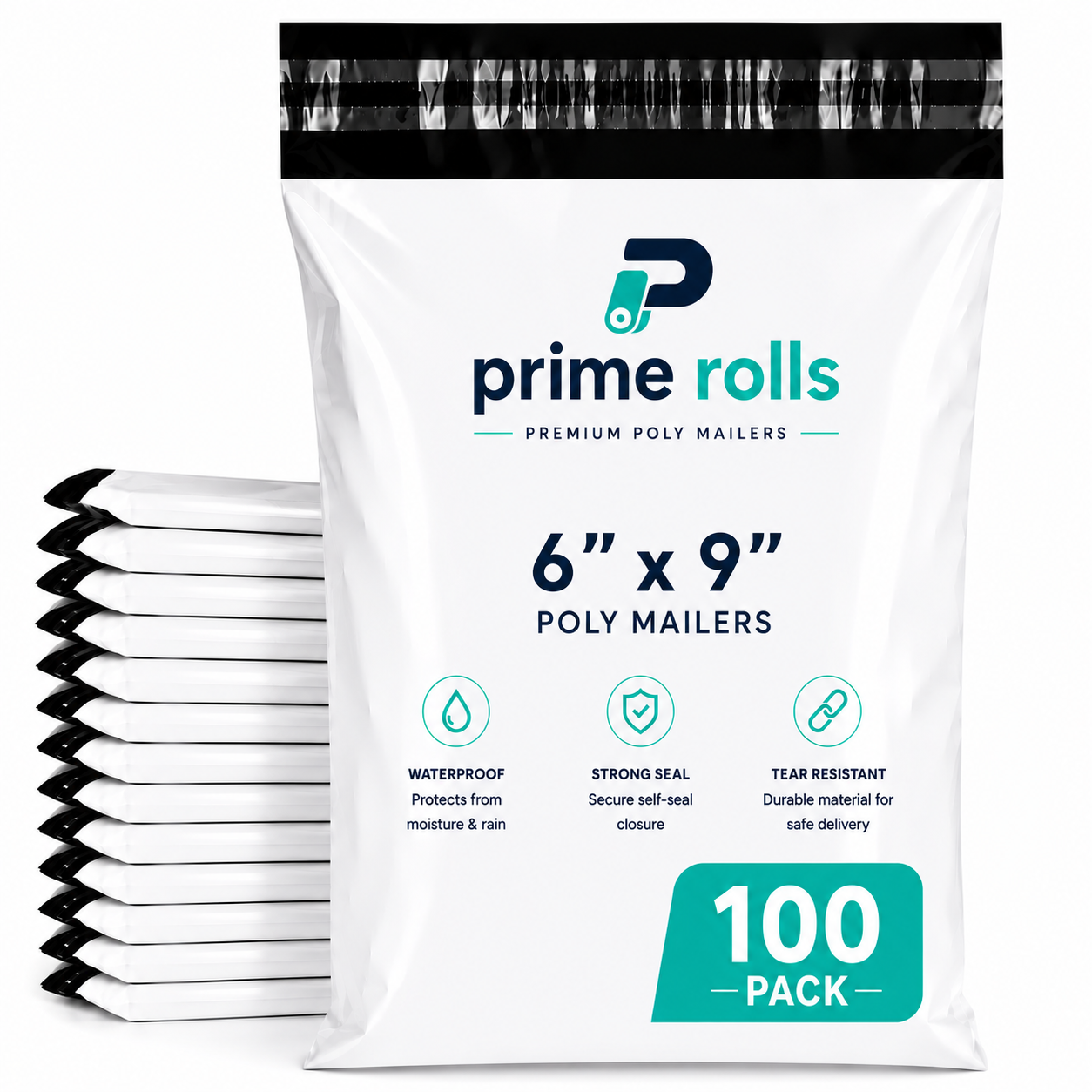 Prime Rolls Poly Mailers 6" x 9" – Self-Sealing