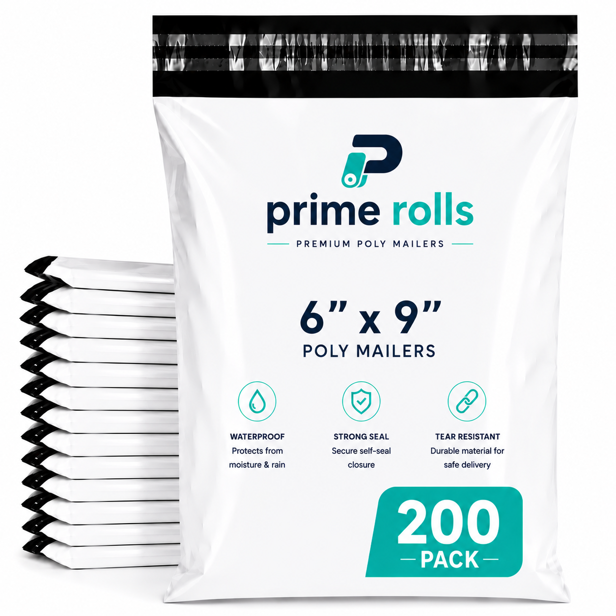 Prime Rolls Poly Mailers 6" x 9" – Self-Sealing