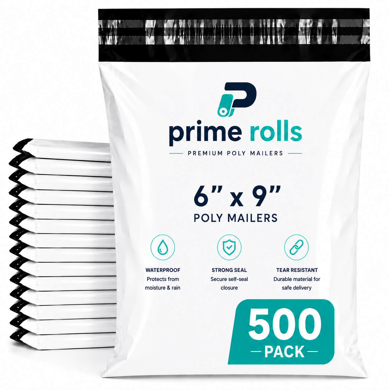 Prime Rolls Poly Mailers 6" x 9" – Self-Sealing