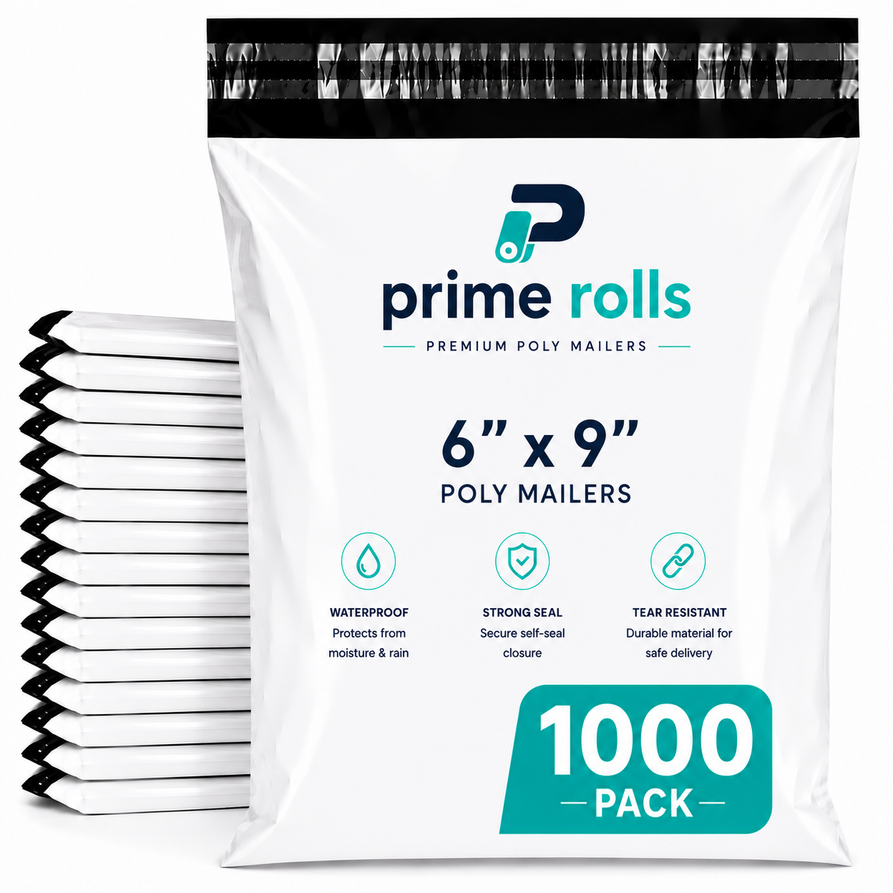 Prime Rolls Poly Mailers 6" x 9" – Self-Sealing